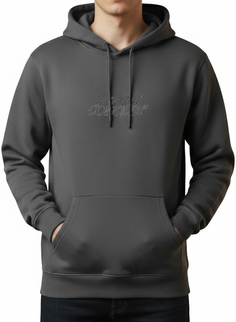 Oversize Hoodie (Thinking Conquer) Dark Grey - Image 2